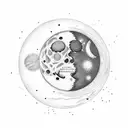 Different Moon Phases with the word "Unphased" below tattoo design idea