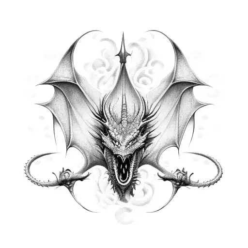 Dragon medieval  tattoo design idea