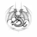Dragon medieval  tattoo design idea