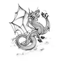 Dragon medieval  tattoo design idea