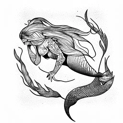 Mermaid tattoo design idea