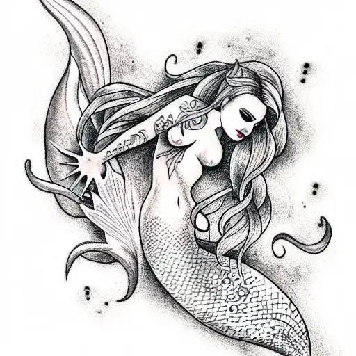 Mermaid tattoo design idea