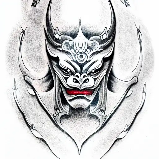Oni Mask tattoo design idea