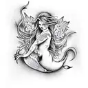 Mermaid tattoo design idea