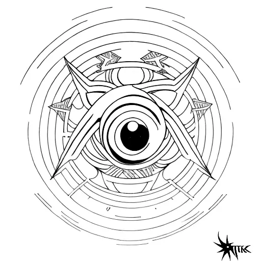 A minimalist tattoo of Hiei's Jagan eye from Yu Yu Hakusho tattoo design idea