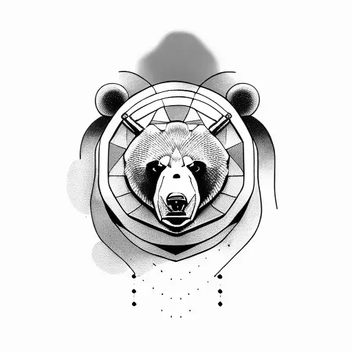 bear and bull hybrid  tattoo design idea