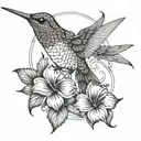 humming bird flying tattoo design idea