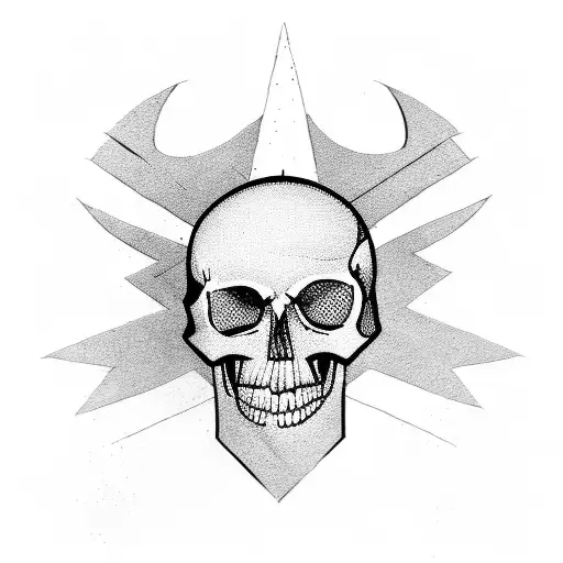 Anarchy symbol with a skull wearing a mohawk tattoo design idea