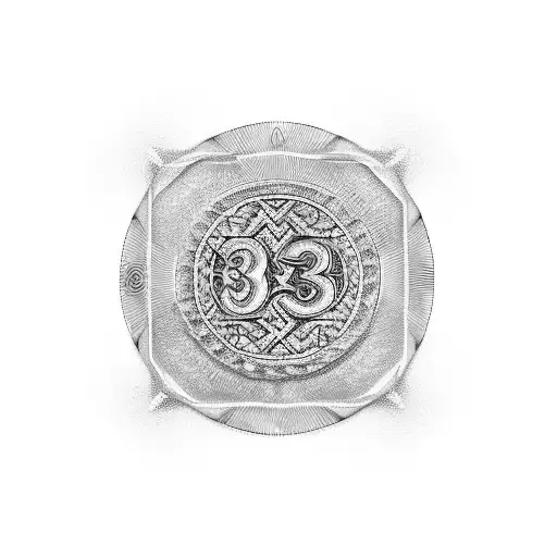 tattoo design: the number 23 on a coin inspired by the richest man in babylon tattoo design idea
