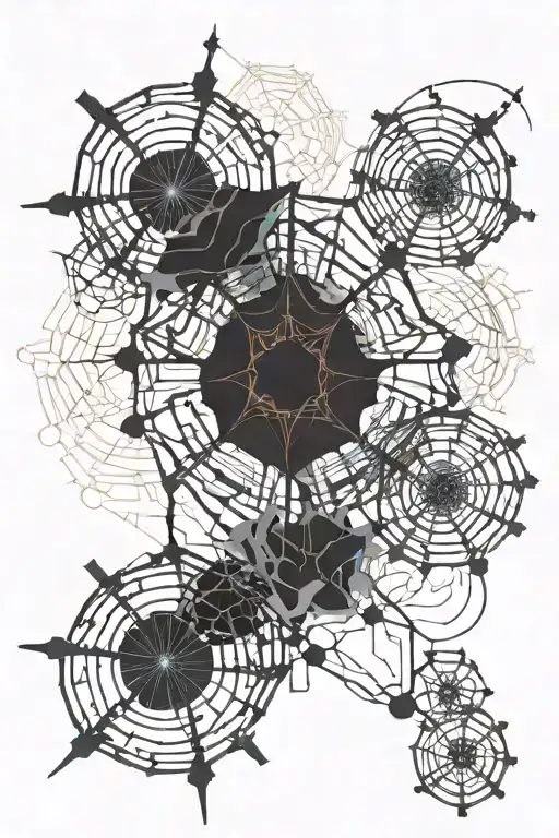 gothic flowers and spiders tattoo design idea