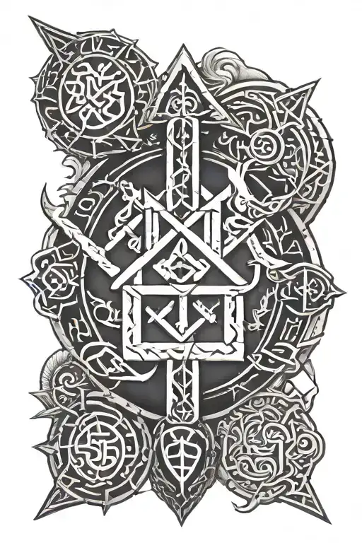 norse runes elagant tattoo design idea
