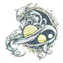 Jupiter and alien tattoo design idea