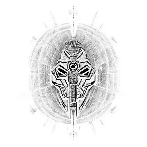 cybersigilism line work spine piece  tattoo design idea