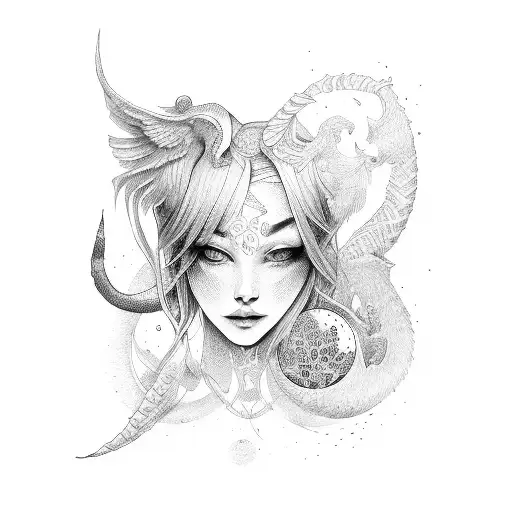 Virgo and scorpio tattoo design idea