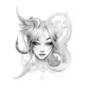 Virgo and scorpio tattoo design idea