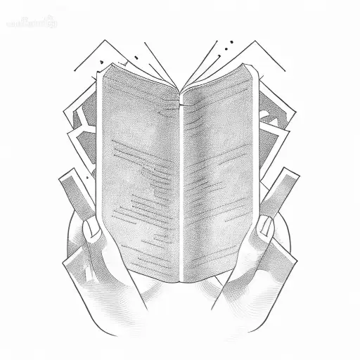 Design a tattoo featuring an open book with the periodic table as its pages, symbolizing the endless pursuit of knowledge tattoo design idea