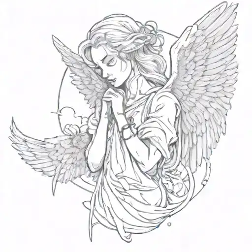 a dope angel tattoo design idea