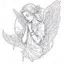 a dope angel tattoo design idea