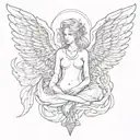 a dope angel tattoo design idea