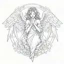 a dope angel tattoo design idea