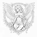 a dope angel tattoo design idea
