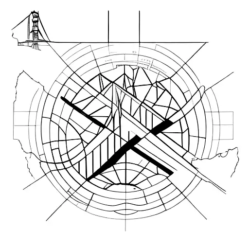 Puente San Francisco Ciudad y Figuras geométricas tattoo design idea