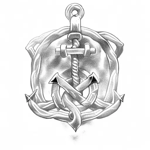 ocean rope anchor tattoo design idea