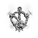 ocean rope anchor tattoo design idea