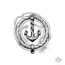 ocean rope anchor tattoo design idea
