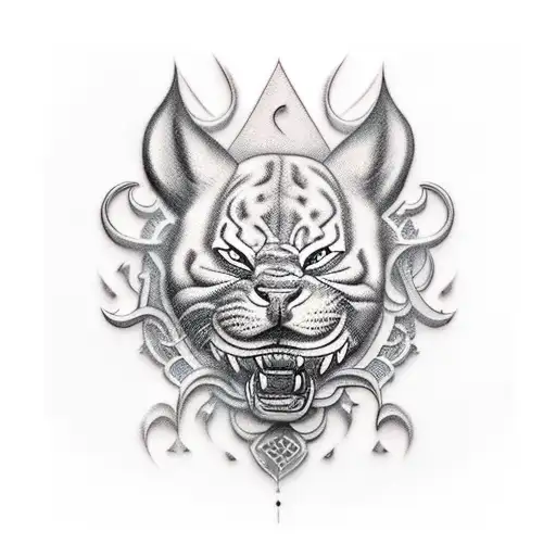 letras chinas en 3d tattoo design idea