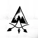 broken arrow on fire tattoo design idea