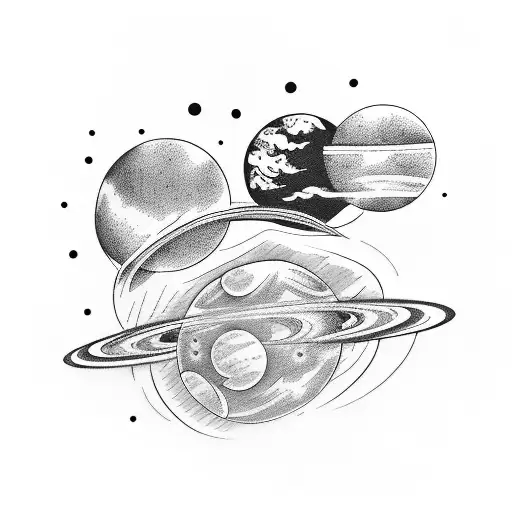 planets tattoo design idea