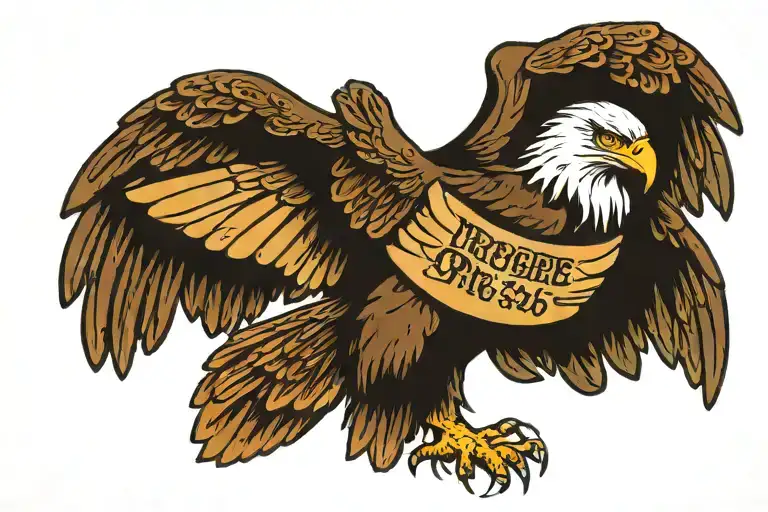 Eagle holding paper that says proverbs 3:5-6 tattoo design idea