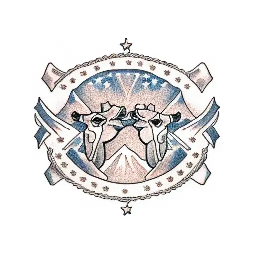 two camels with saddle and djibouti coat of arms tattoo design idea