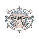 two camels with saddle and djibouti coat of arms tattoo design idea