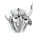 two camels with saddle and djibouti coat of arms tattoo design idea