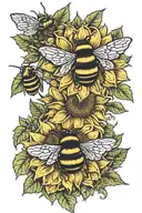 sunflowers , bumble bee tattoo design idea