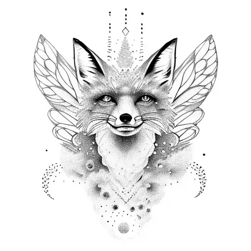 fox fairy tattoo design idea