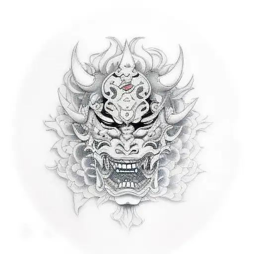 Hannya mask tattoo design idea