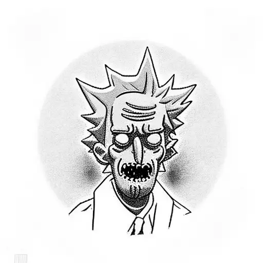 sisyphos in rick and morty universe  tattoo design idea