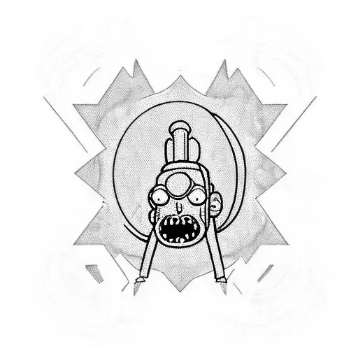 doctor who in rick and morty universe tattoo design idea