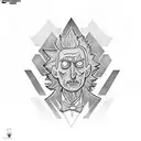 doctor who in rick and morty universe tattoo design idea