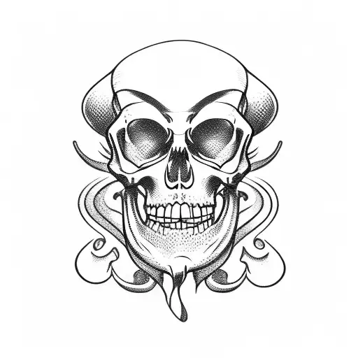 pirate's skeleton with a treasure chest tattoo design idea