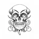 pirate's skeleton with a treasure chest tattoo design idea