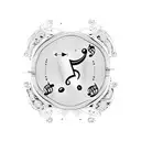 music note alphabet soup tattoo design idea