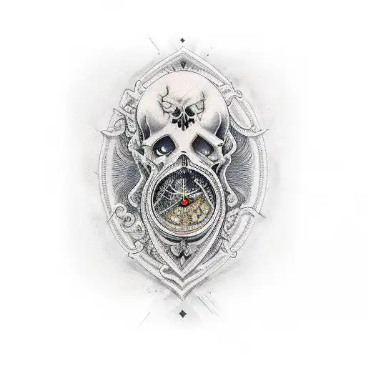 Hourglass with the phrase Memento Mori tattoo design idea