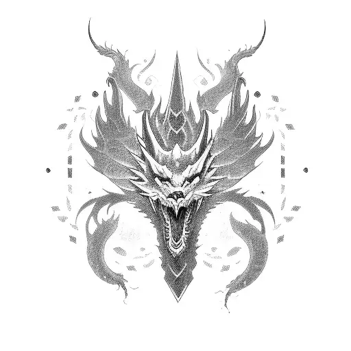 un Dragon chino tattoo design idea