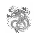 un Dragon chino tattoo design idea