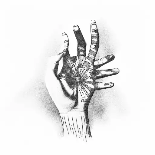 a hand passing through an invisible body tattoo design idea