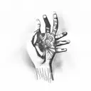 a hand passing through an invisible body tattoo design idea
